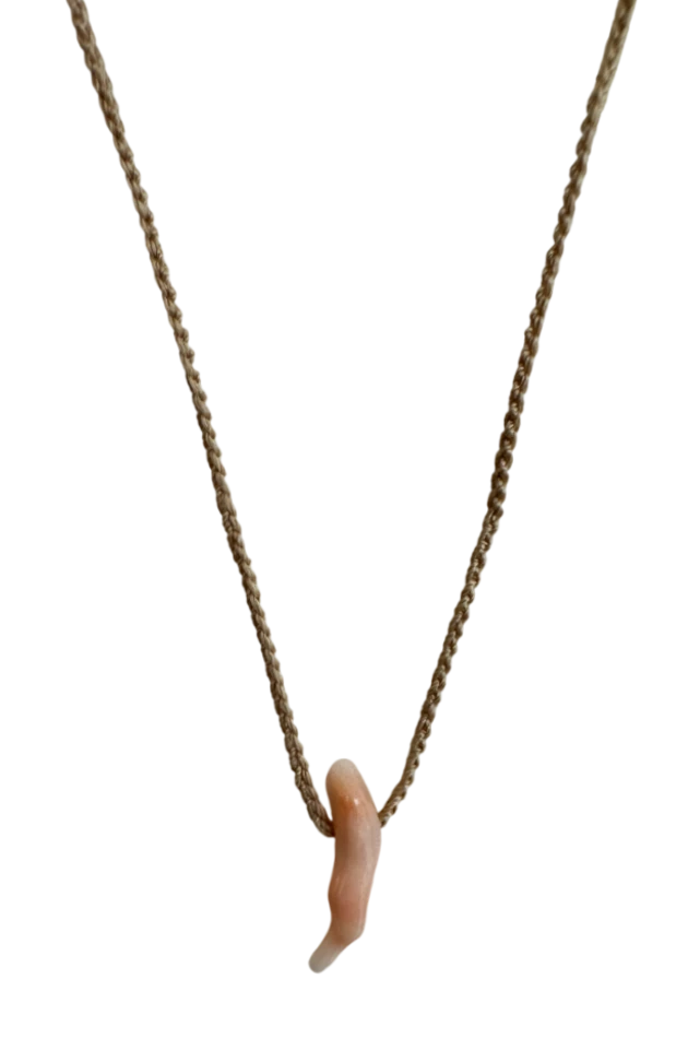 Collana pendente corno rosa